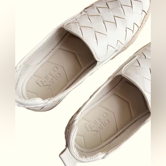 NWOT•FRANCO SARTO•Platform Shoes Hydee OffWhite Basket Weave Loafers 
SIZE 8 - Picture 6 of 12